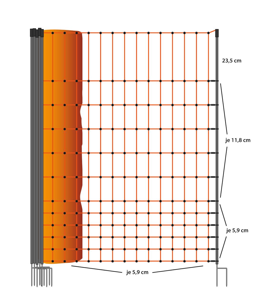 Kerbl Rete per pollame, alta 112 cm, 50 m, elettrificabile