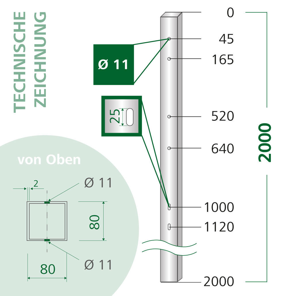 WAHL-FENCE Metallpfosten für Weidetor