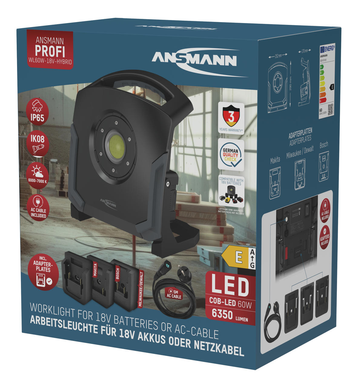 Ansmann Arbeitsleuchte WL60W Hybrid, LED