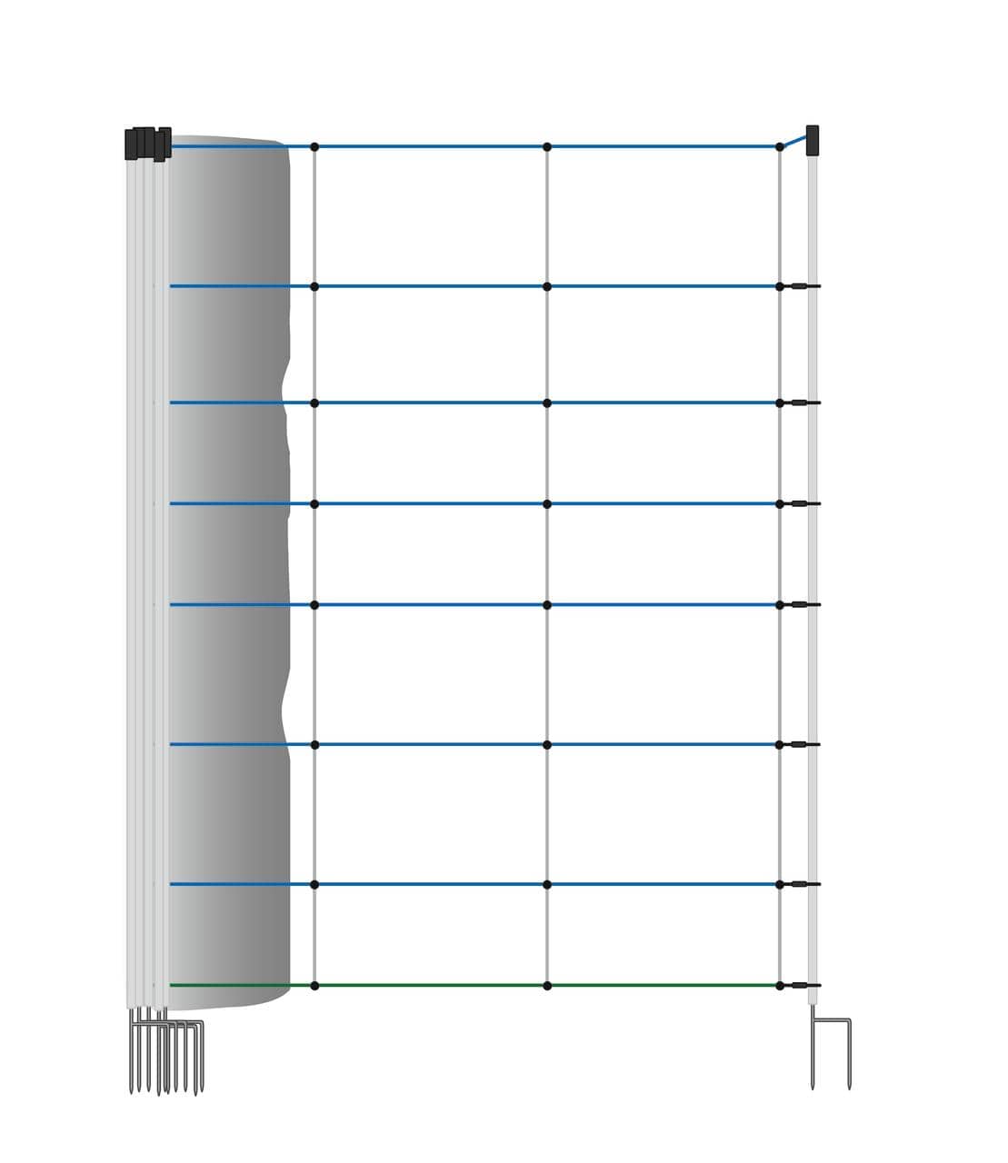 AKO WolfNet Vario – rete, alta 108 cm, punta doppia, 50 m AKO WolfNet Vario – rete, alta 108 cm, punta doppia, 50 m