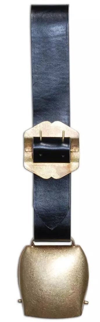 Flachschelle mit Lederriemen