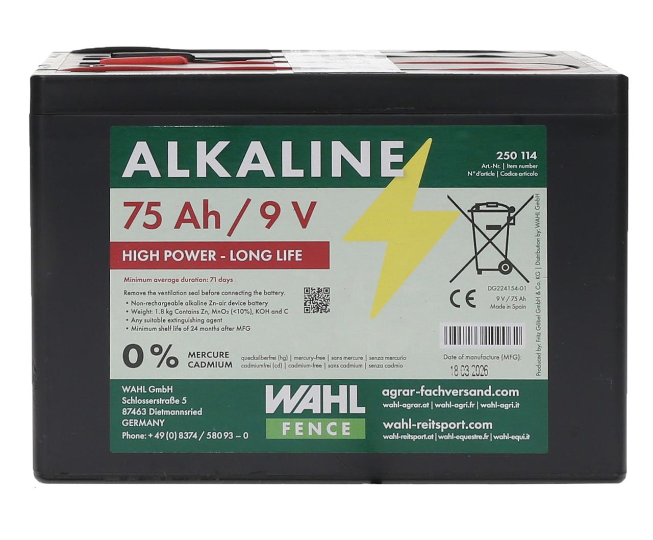 WAHL-FENCE Batteria per recinti elettrici 9 V – 130 Ah WAHL-FENCE Batteria per recinti elettrici 9 V – 130 Ah