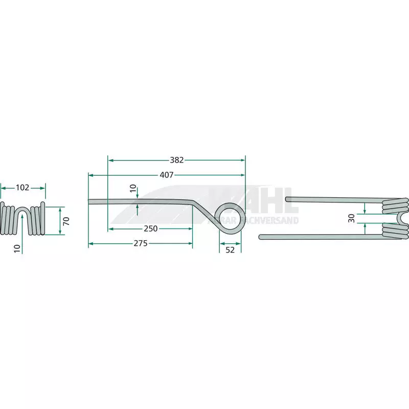 Zinken für Kreiselheuer 407x102mm