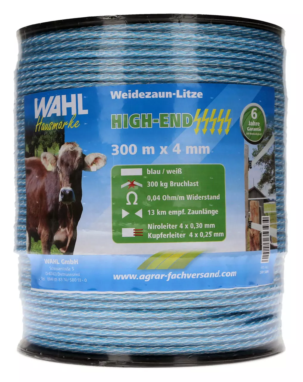 WAHL-FENCE Weidezaunlitze - HIGH END - 4 mm / 300 m