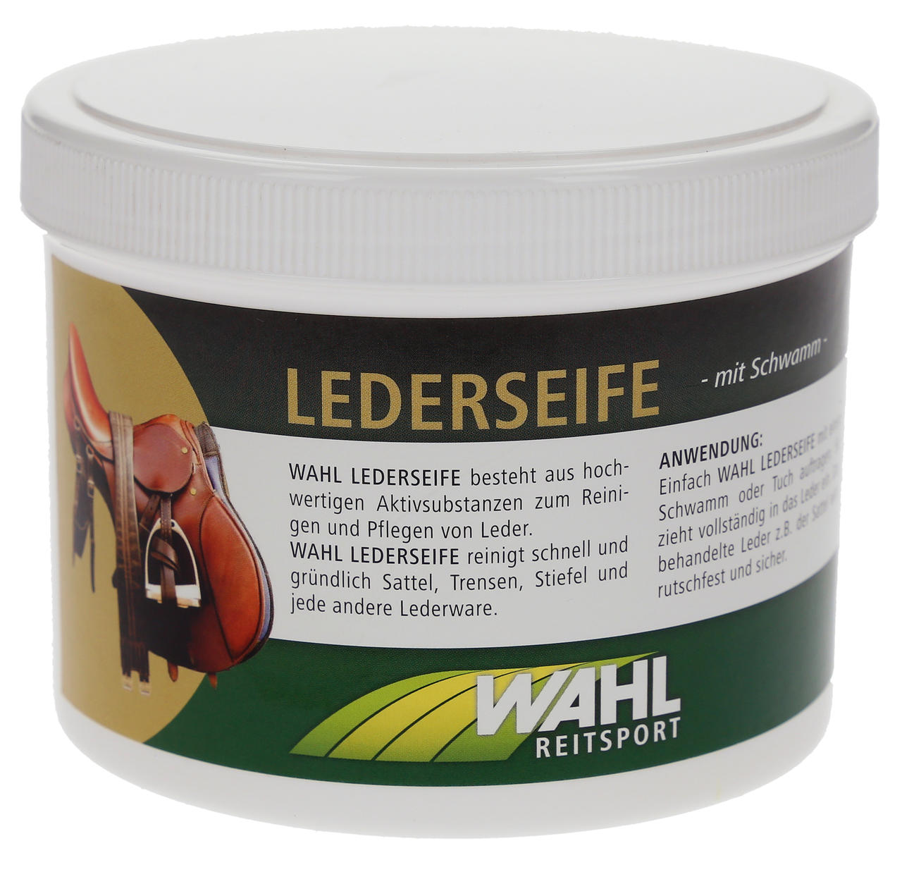 WAHL-Hausmarke Lederseife mit Schwamm 500 ml WAHL-Hausmarke Lederseife mit Schwamm 500 ml