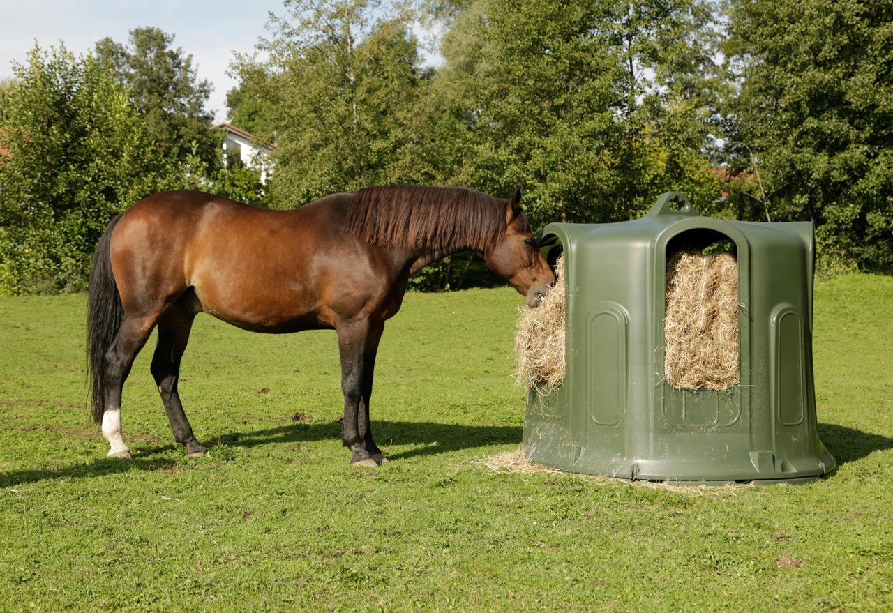 Kerbl Cloche à foin pour balles rondes, 5 ouvertures d'alimentation