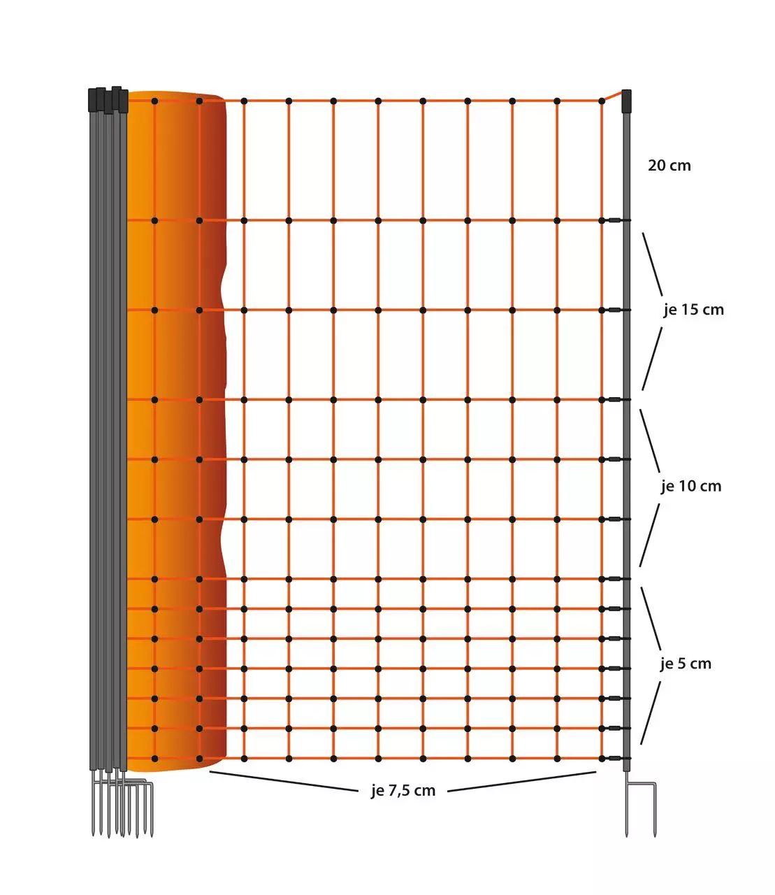 WAHL-FENCE Hühnerzaun 110 cm / 50m elektrifizierbar