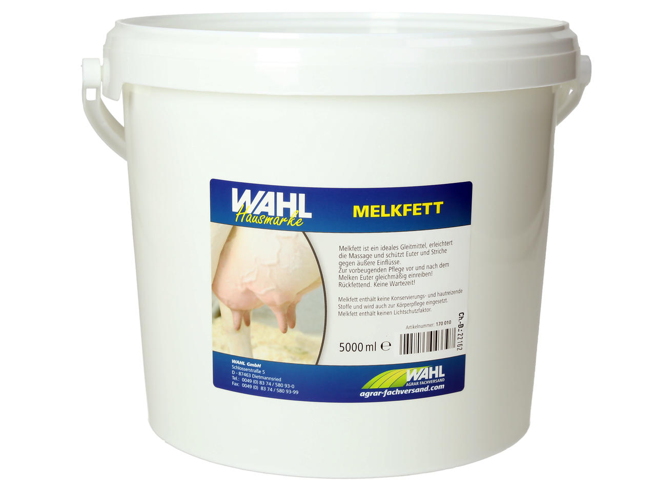 WAHL-Hausmarke Melkfett weiß - 5000 ml