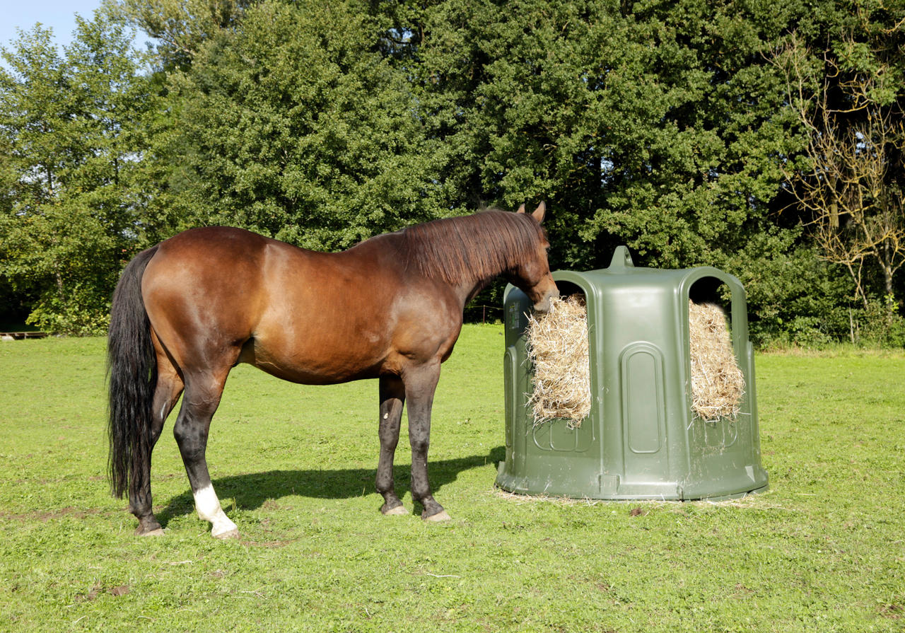 Kerbl Cloche à foin pour balles rondes, 5 ouvertures d'alimentation
