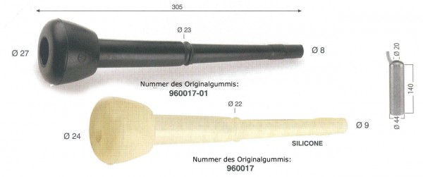 WAHL-Hausmarke Zitzengummi pass. für DeLaval lang 17-02