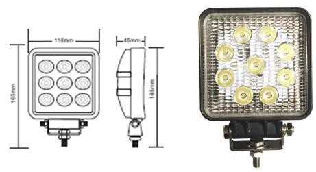 LED-Arbeitsscheinwerfer 27W = 2150Lumen