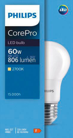LED-Birne E27 8W/60W