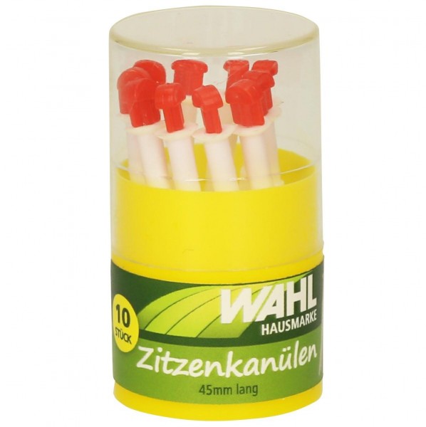 WAHL-Hausmarke Zitzenkanülen Kunststoff kurz, 10 Stück